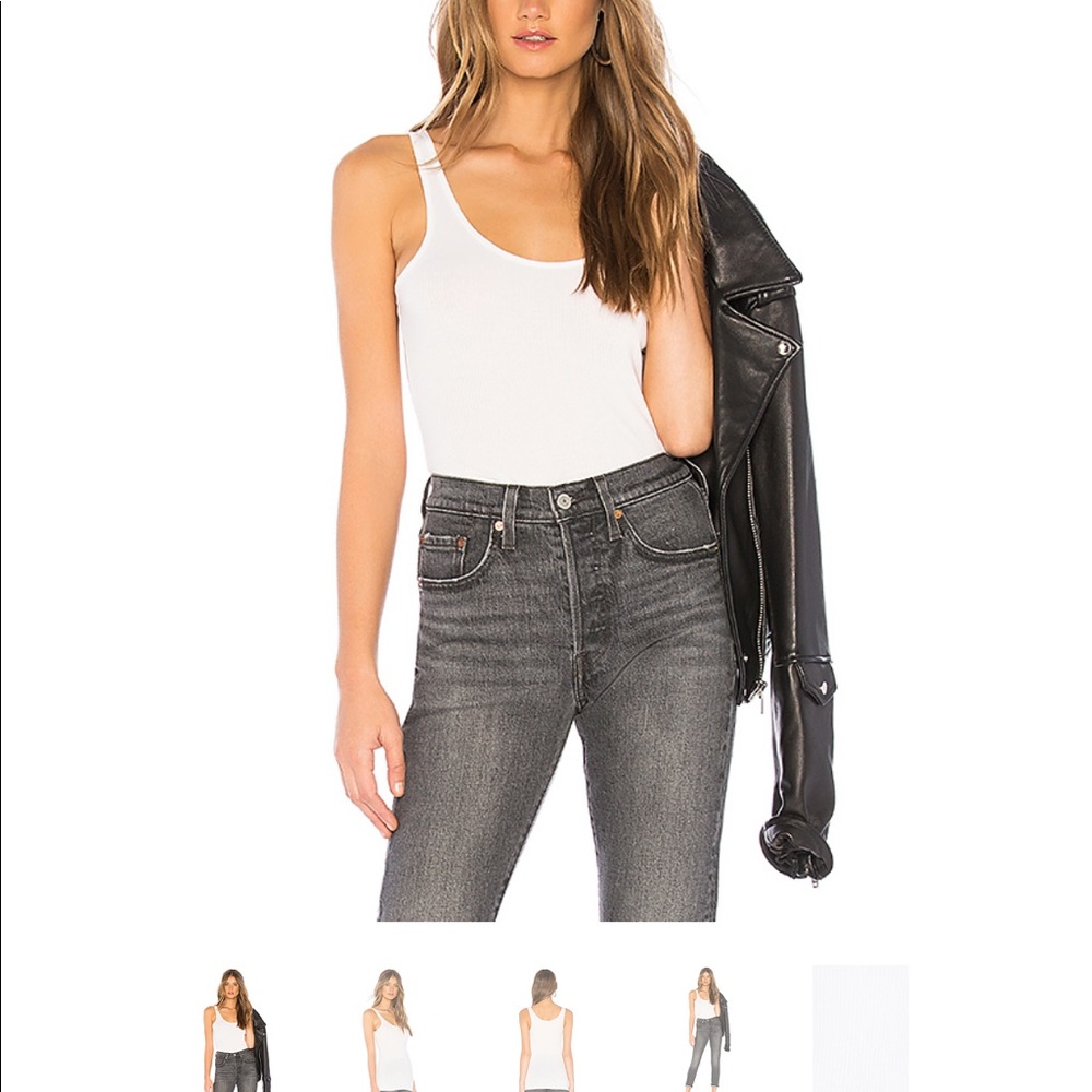 The daily racer tank in white